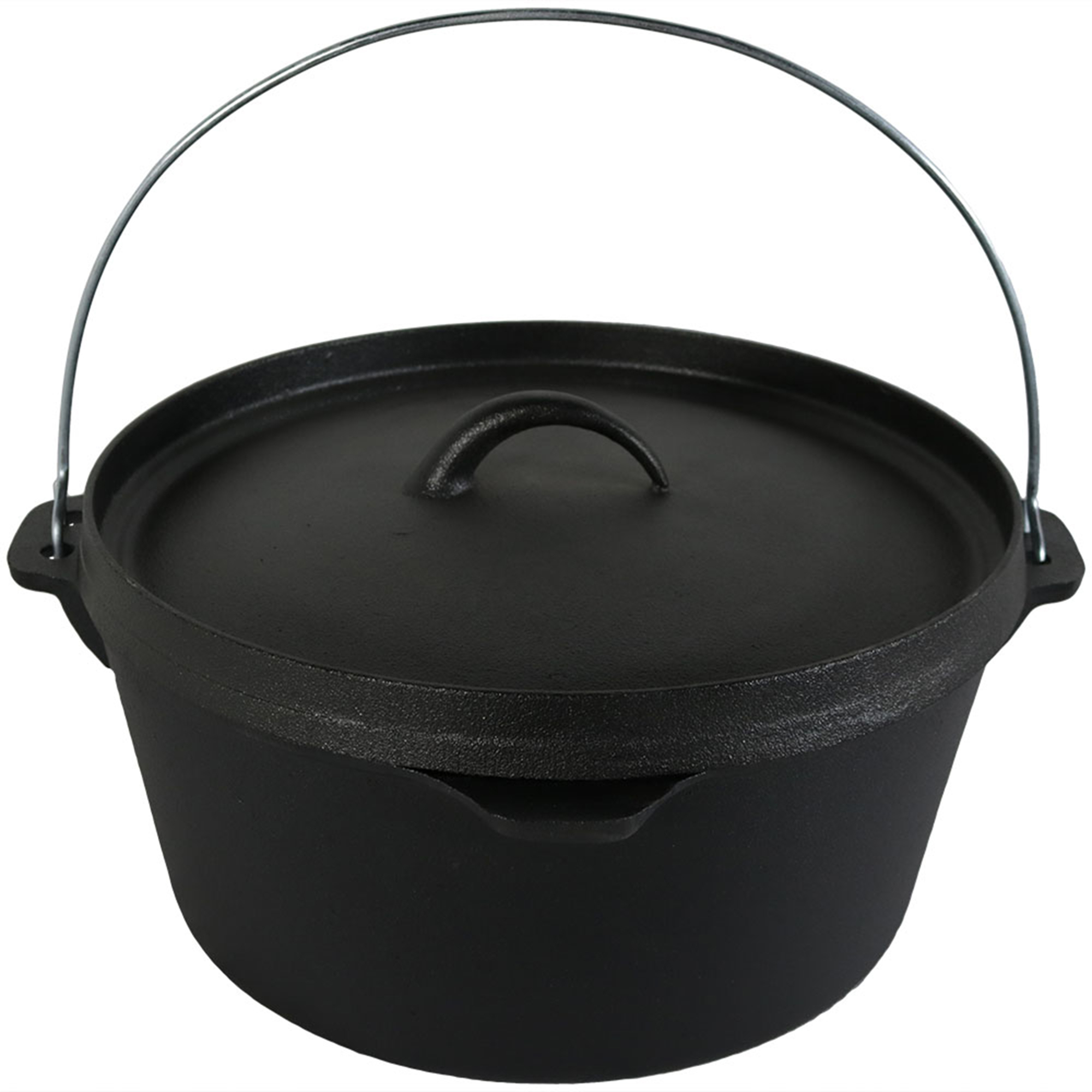 Sunnydaze Decor Cast Iron Dutch Oven - 8-Quart, 12in. Diameter, Pre-Seasoned, Dual Handles, Model# ACI-132